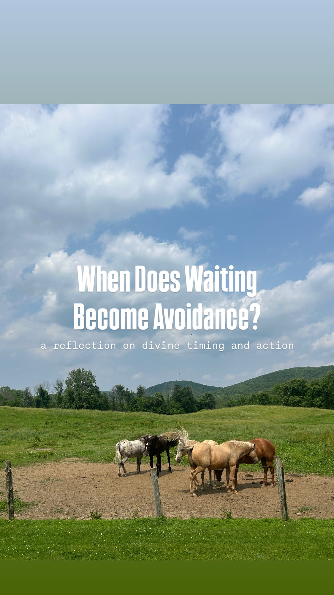 When Does Waiting Become Avoidance? A Reflection on Divine Timing and Action